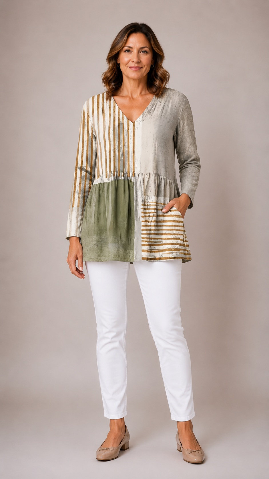 Natalie | Long V-Neck Blouse