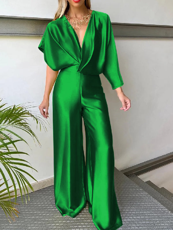 V-Neck Asymmetric Jumpsuit