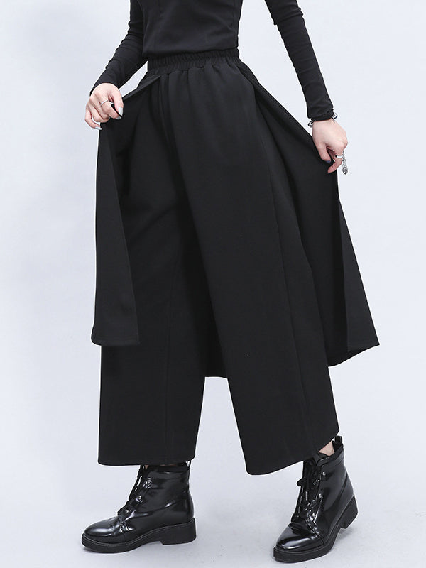 Wide-Leg Elastic Pants