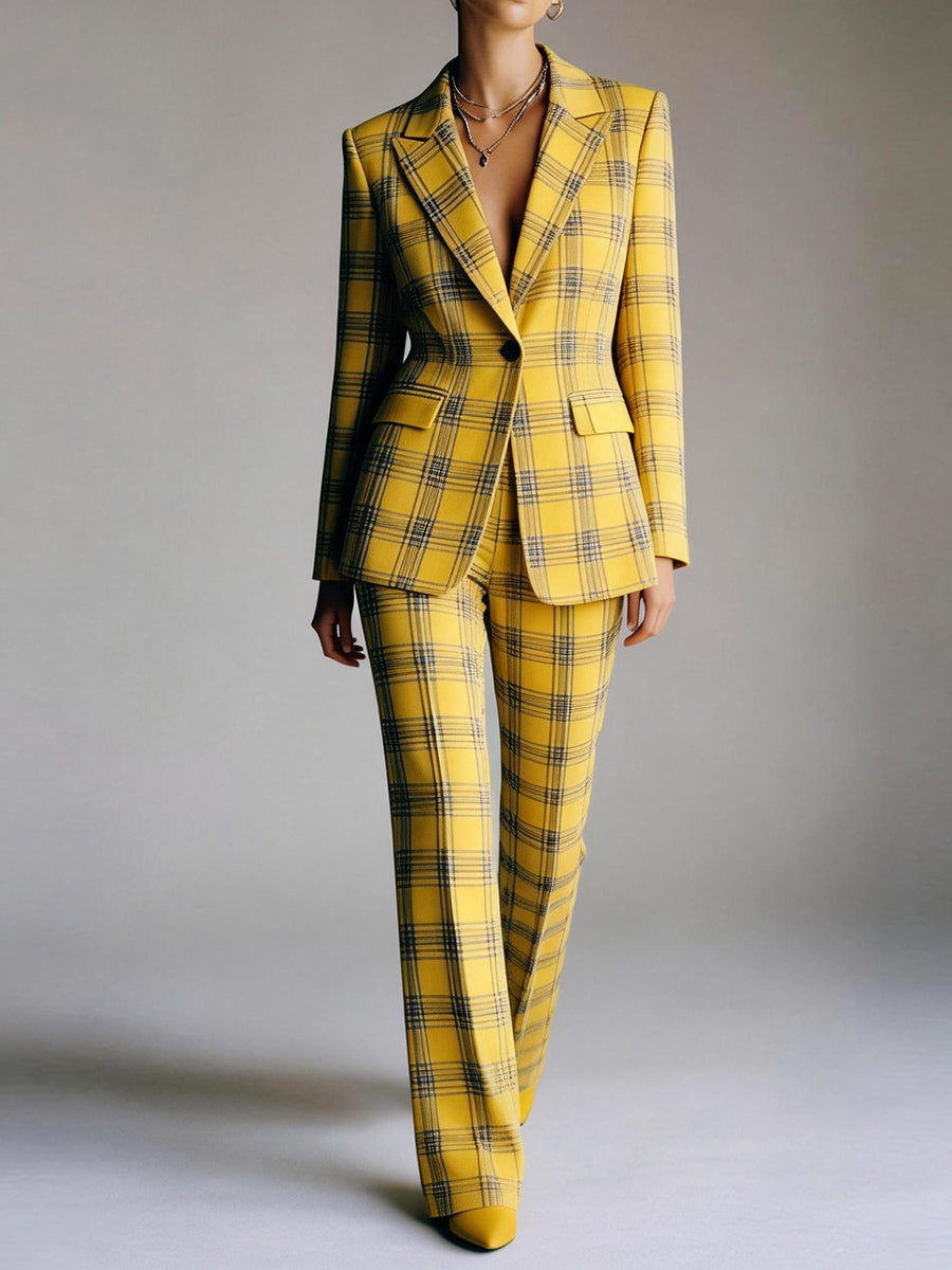 Checked Relaxed Contrast Blazer