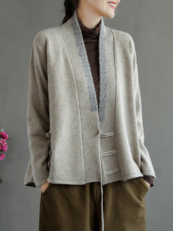 Wool-Blend Embroidered Cardigan