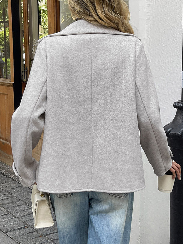Button-Detail Long-Sleeve Relaxed Blazer