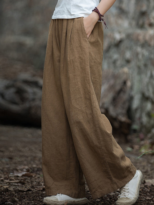 Wide-Leg Elastic Pants