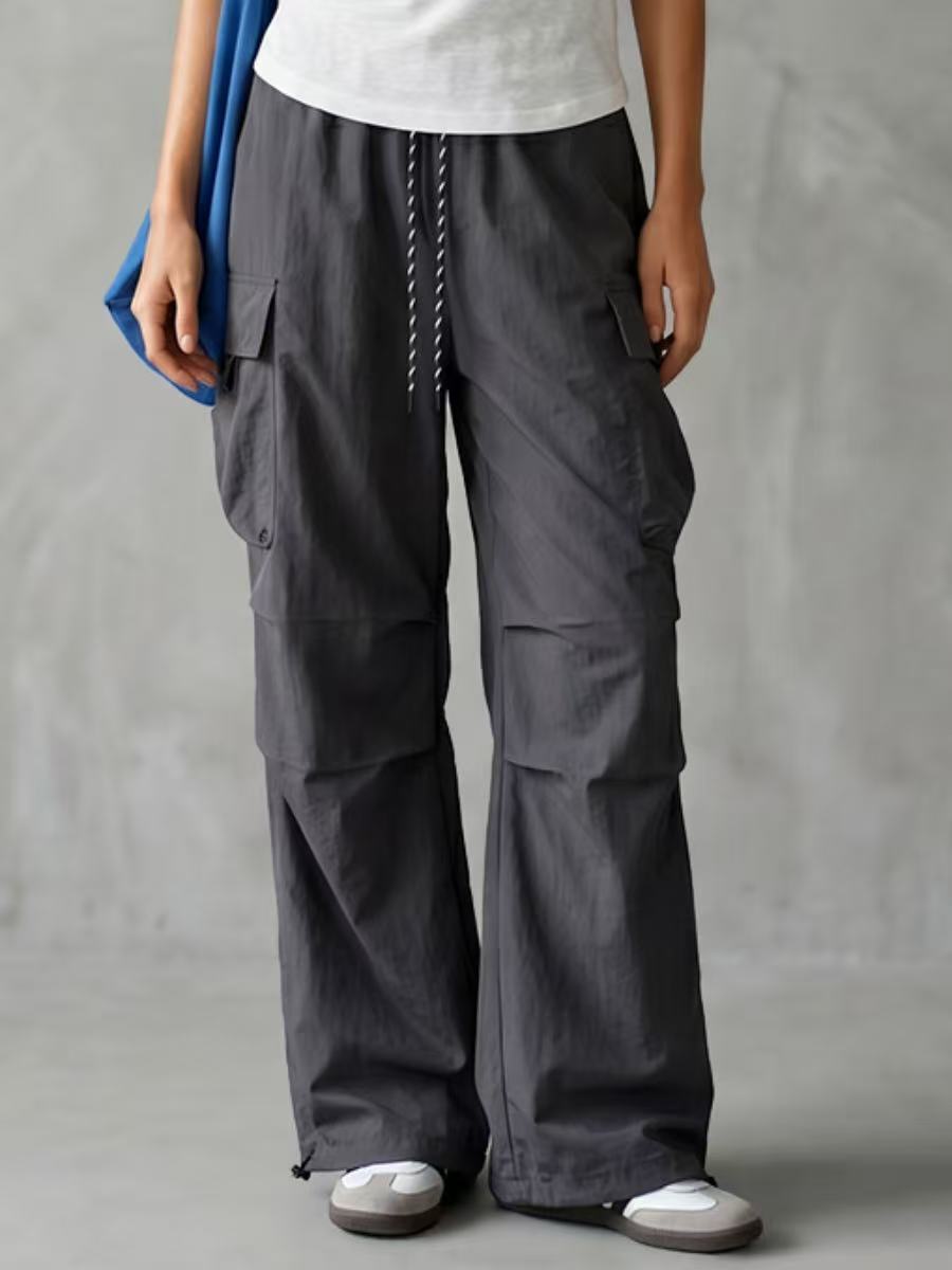 Drawstring Pocket Relaxed Pants