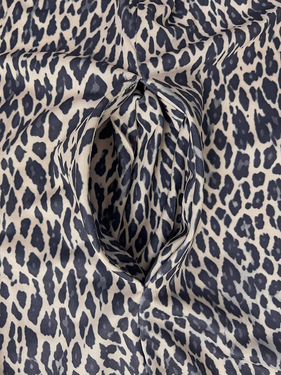 Leopard Print High-Waist Hooded Pleated Jumpsuit