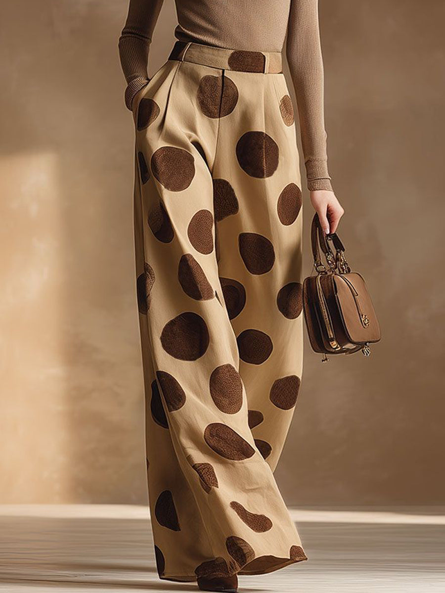 Wide-Leg High-Waist Pleated Pocket Pants