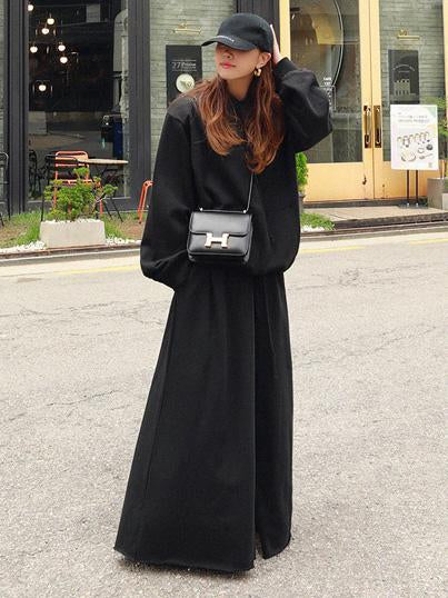 Wide-Leg Elastic Relaxed Pants