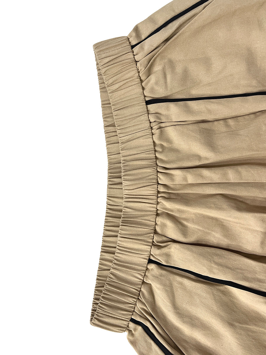 Wide-Leg Cropped Button-Detail Pocket Pants