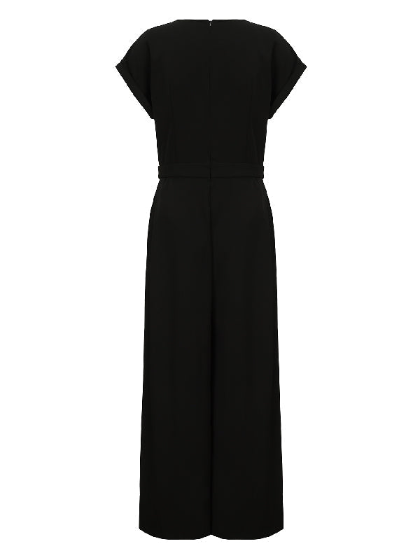Wide-Leg Cap-Sleeve Jumpsuit