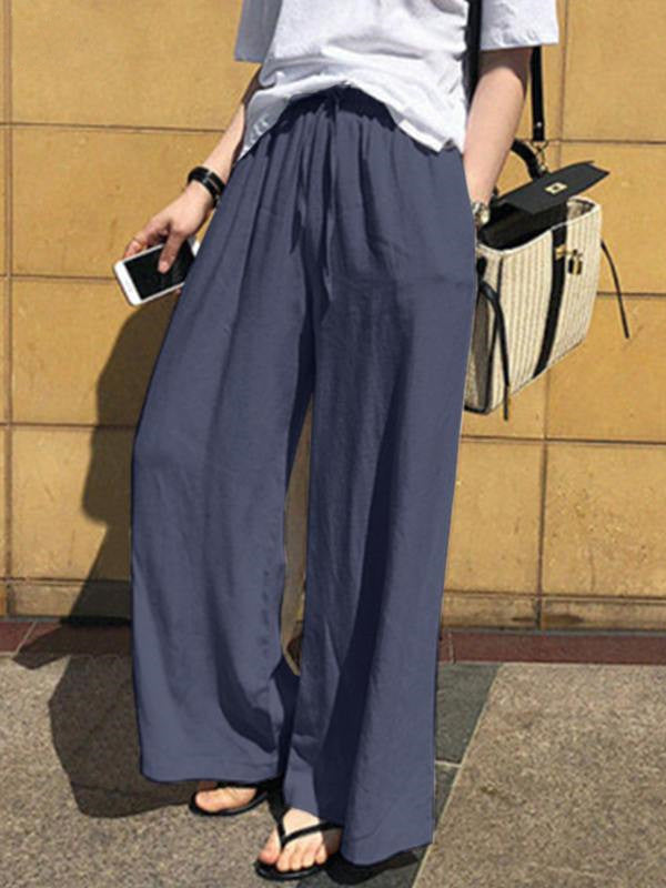 High-Waist Drawstring Pocket Relaxed Pants