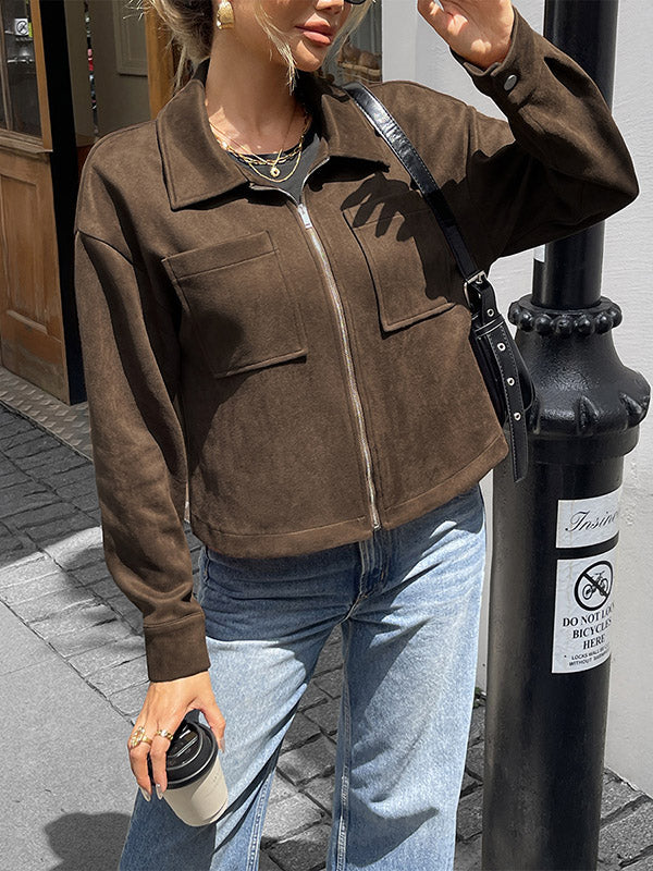 Zip Pocket Long-Sleeve Relaxed Jacket