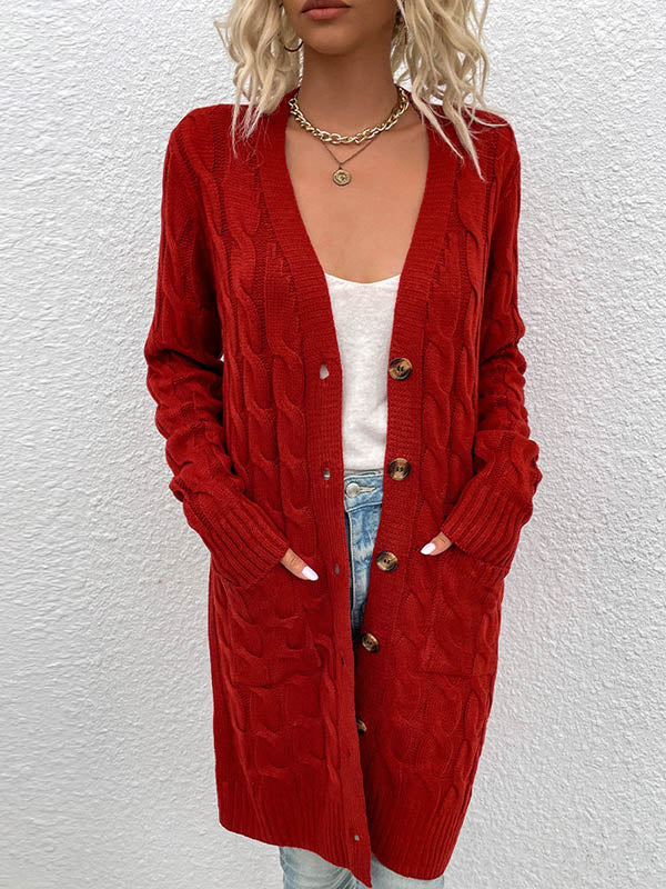 Button-Detail Relaxed Cardigan