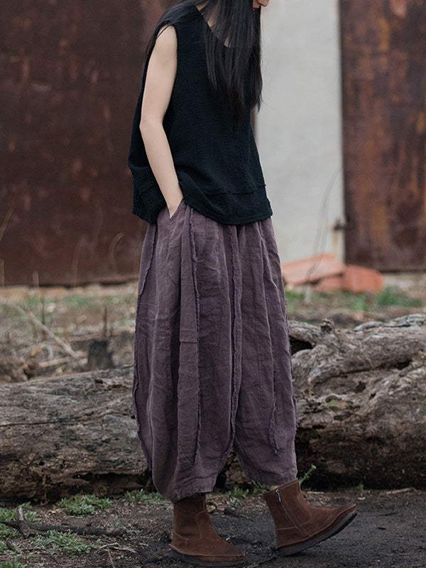 V-Neck Pleated Fringe Sleeveless Vest