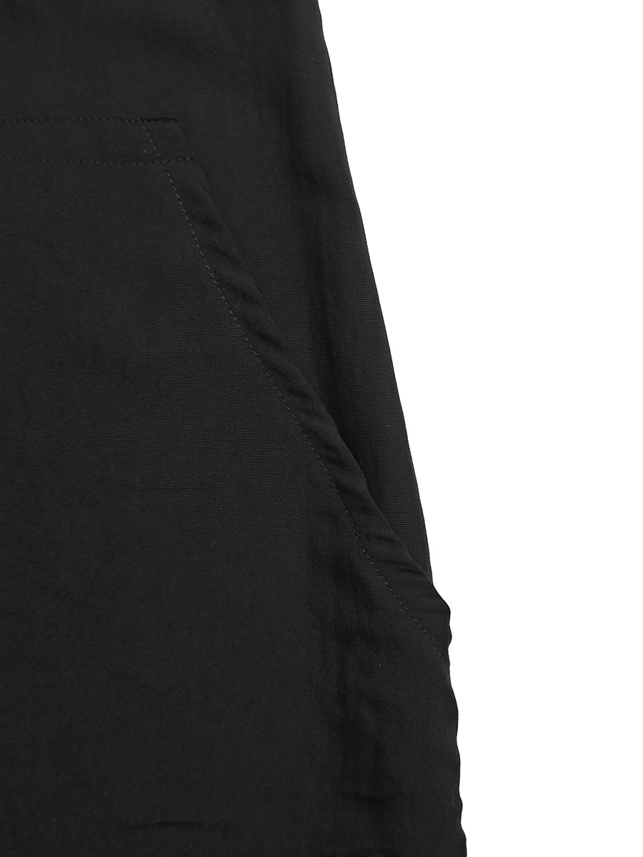 High-Waist Stand-Collar Button-Detail Pocket Jumpsuit