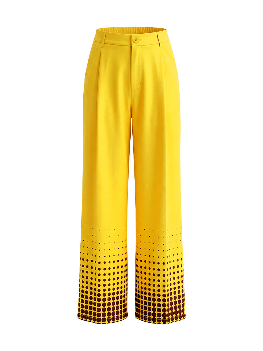 High-Waist Pocket Relaxed Contrast Pants