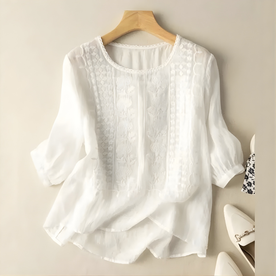 Violet | Embroidered Boho Blouse