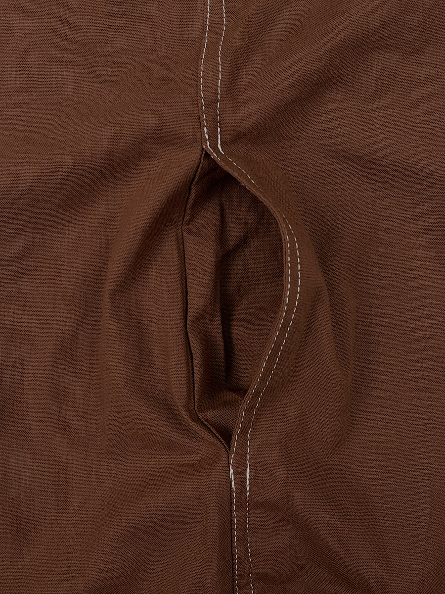 Stand-Collar Zip Pocket Short-Sleeve Jumpsuit