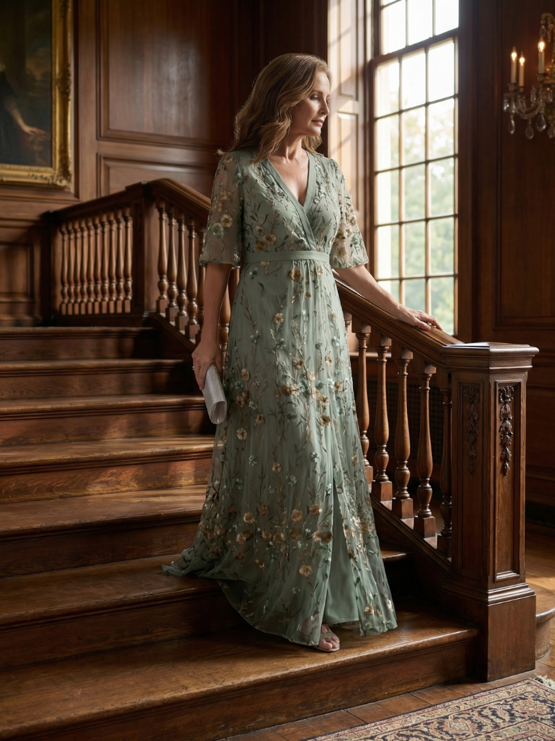 Gemma | Floral V-Neck Flow Maxi Dress