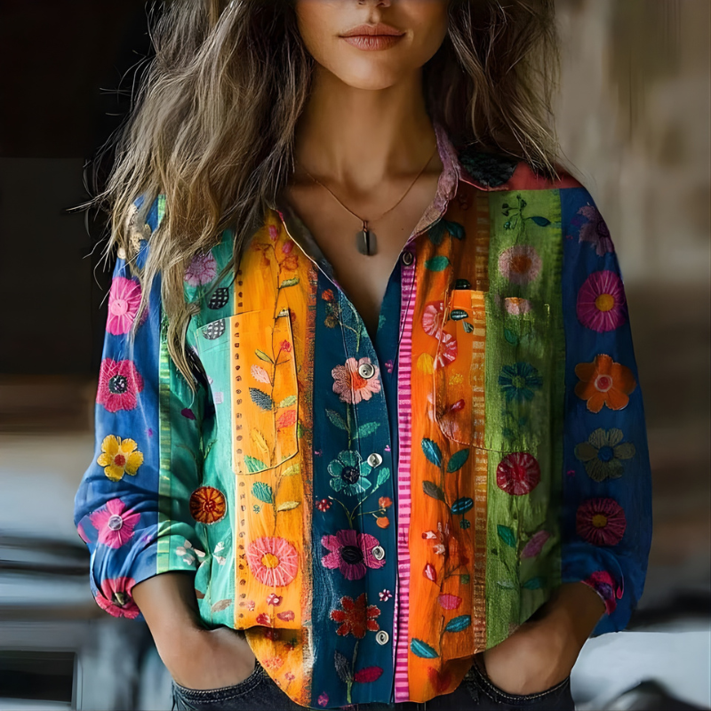 Natalie | Printed Vintage Blouse