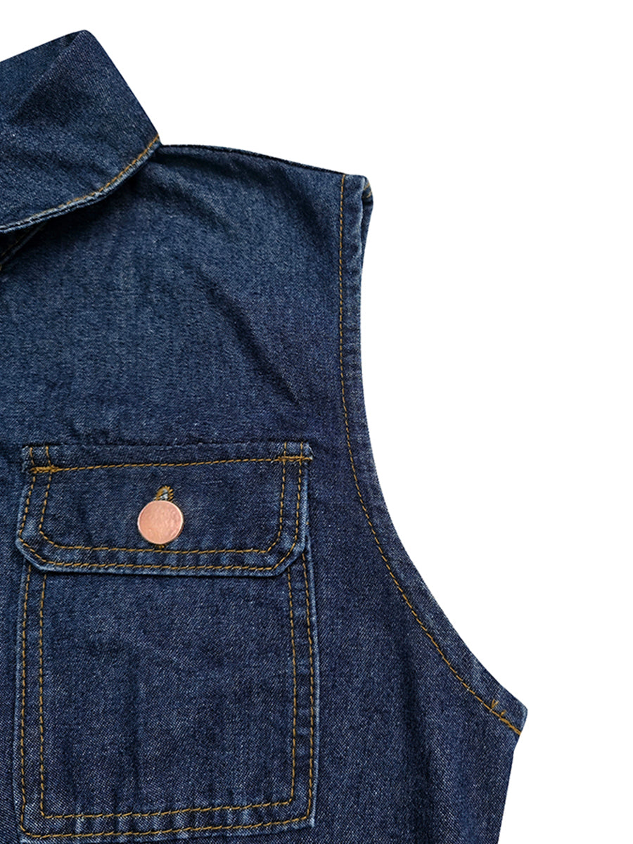 Plus Size Stand-Collar Button-Detail Pocket Jumpsuit