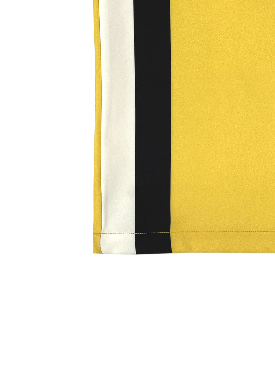 Striped High-Waist Pocket Contrast Pants