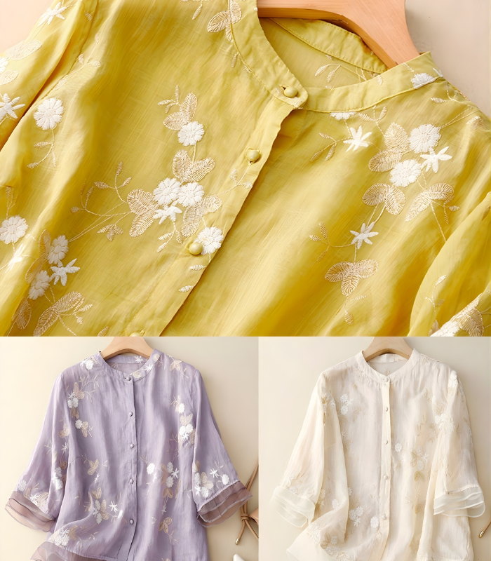 Clarice | Embroidered Cotton Blouse