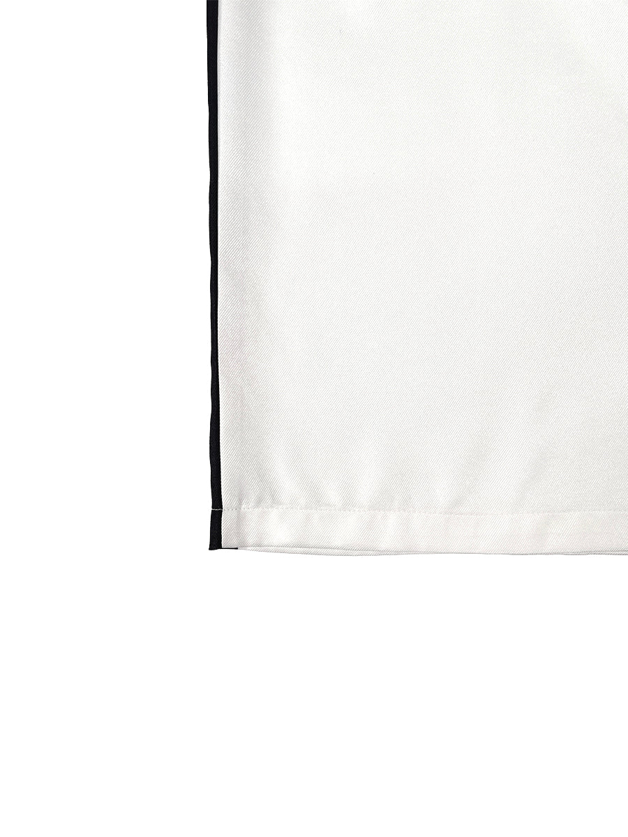 Wide-Leg High-Waist Pocket Contrast Pants