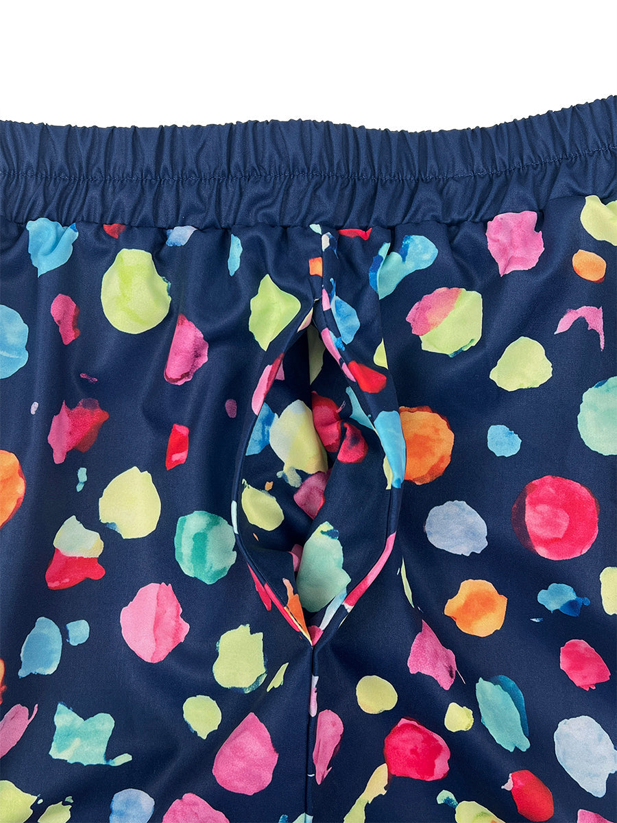 Polka Dot Wide-Leg High-Waist Pocket Pants