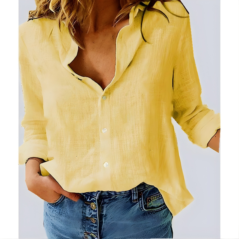 Leah | Cotton Long Sleeve Blouse