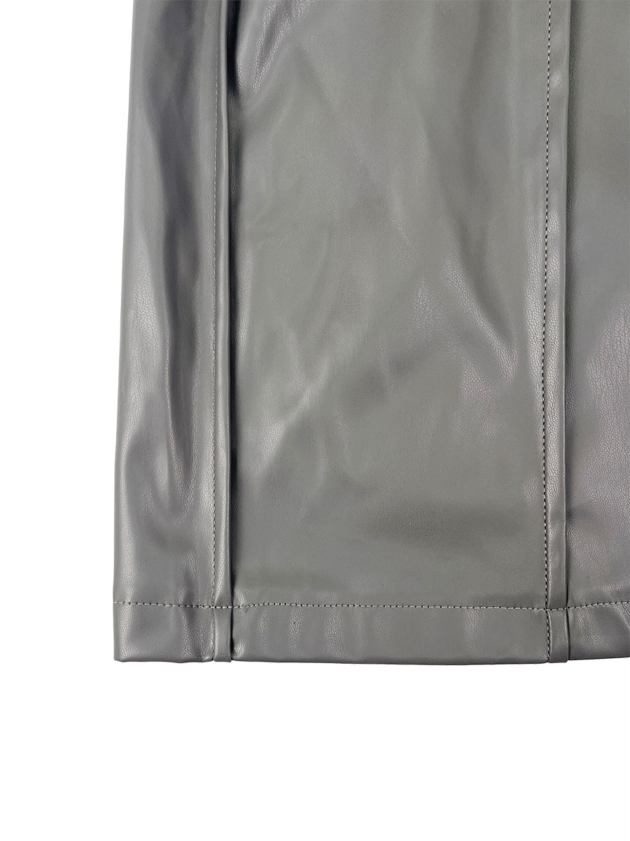 Wide-Leg High-Waist Pleated Zip Pants