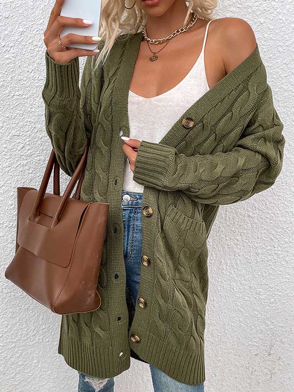 Button-Detail Relaxed Cardigan