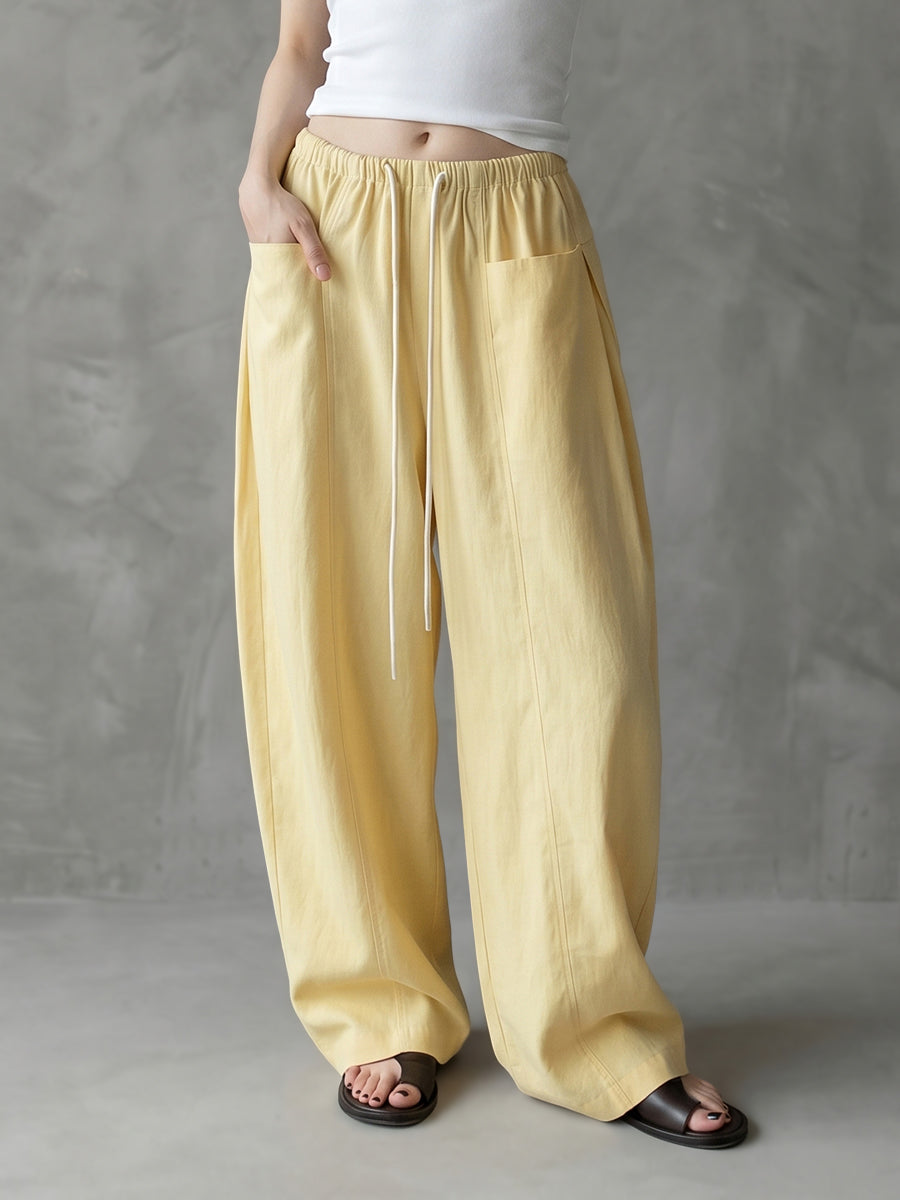 Wide-Leg Drawstring Pocket Relaxed Pants