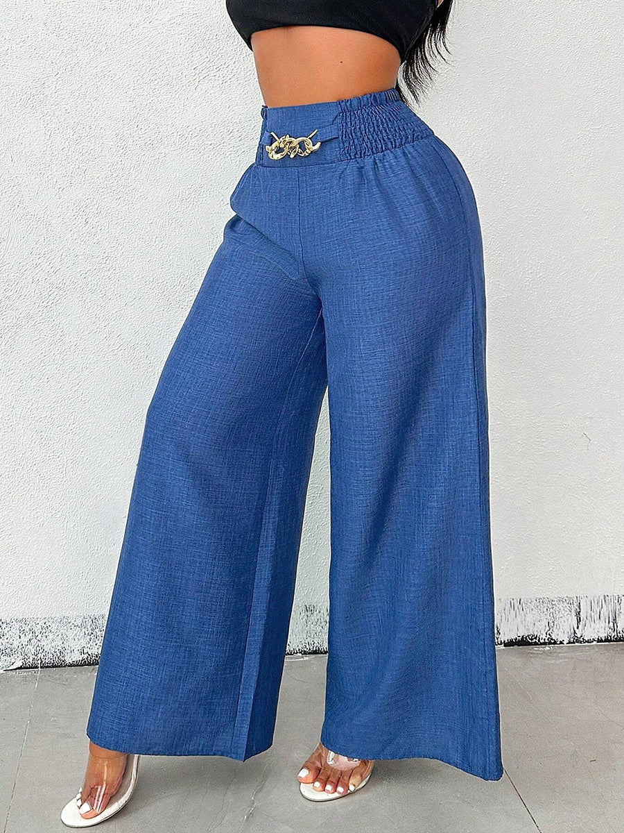 High-Waist Elastic Relaxed Pants
