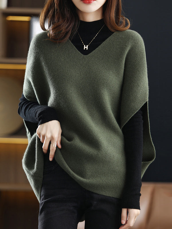 V-Neck Sleeveless Relaxed Vest