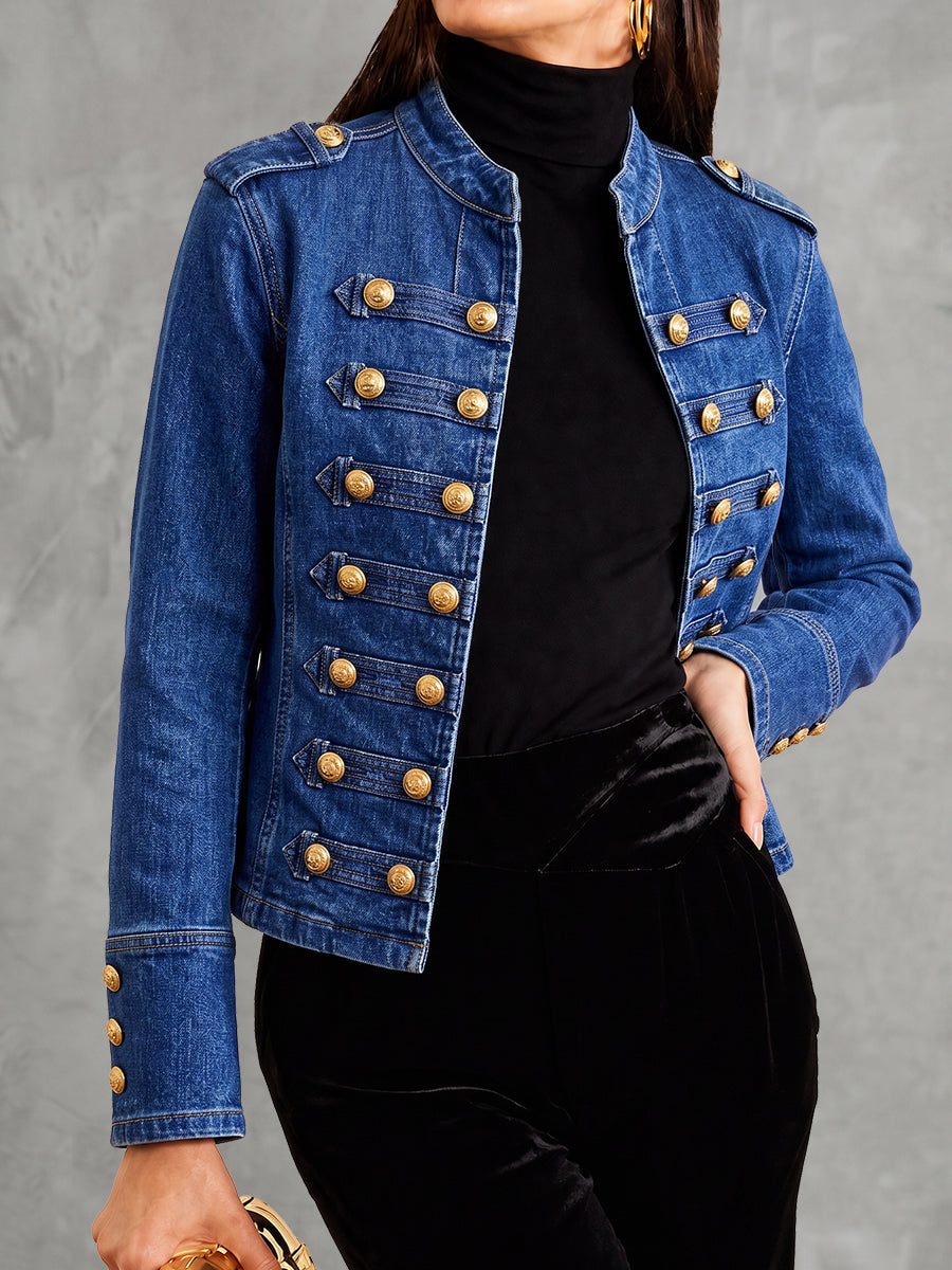 Button-Detail Long-Sleeve Jacket