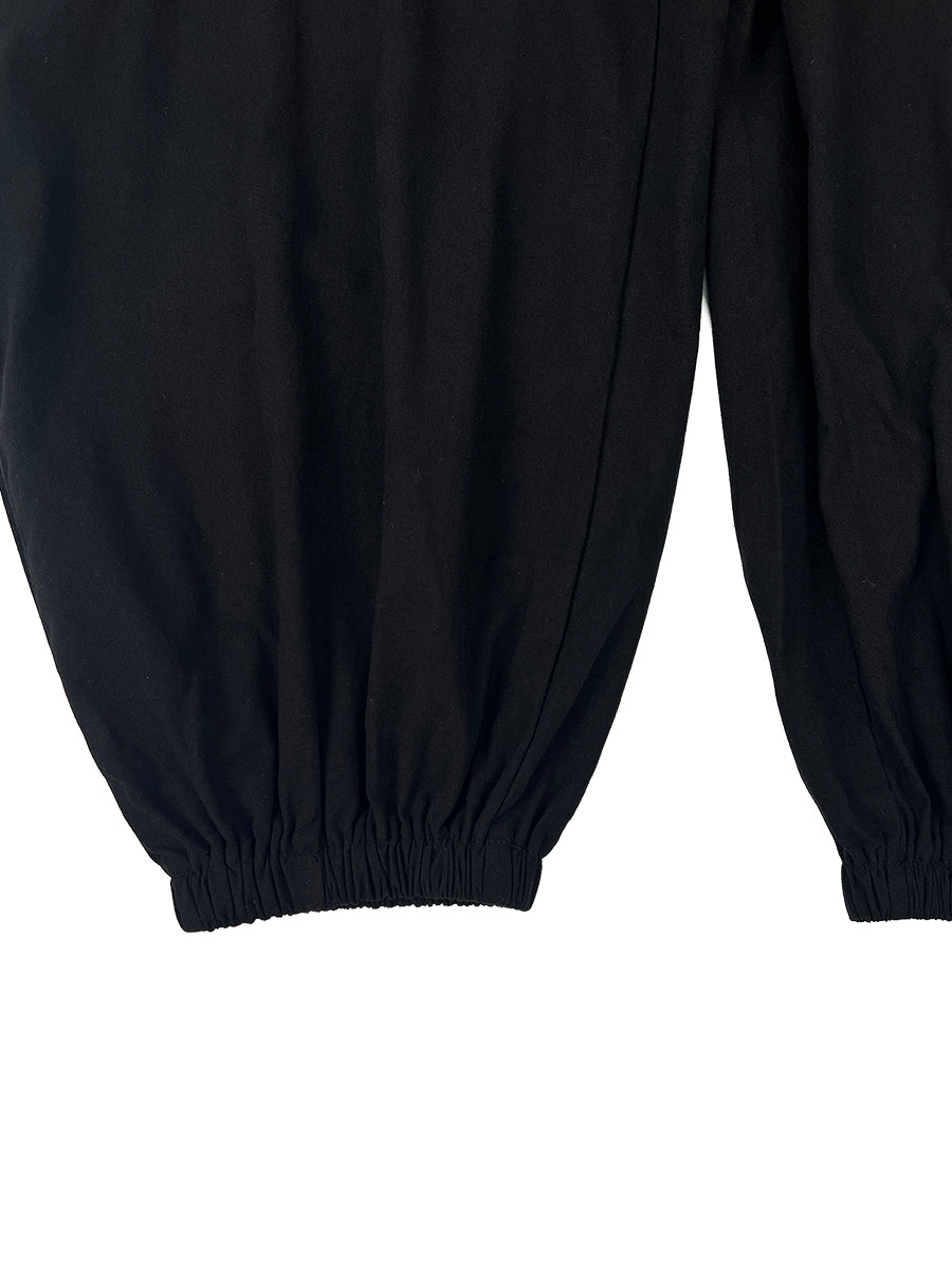 Wide-Leg V-Neck Button-Detail Pocket Jumpsuit