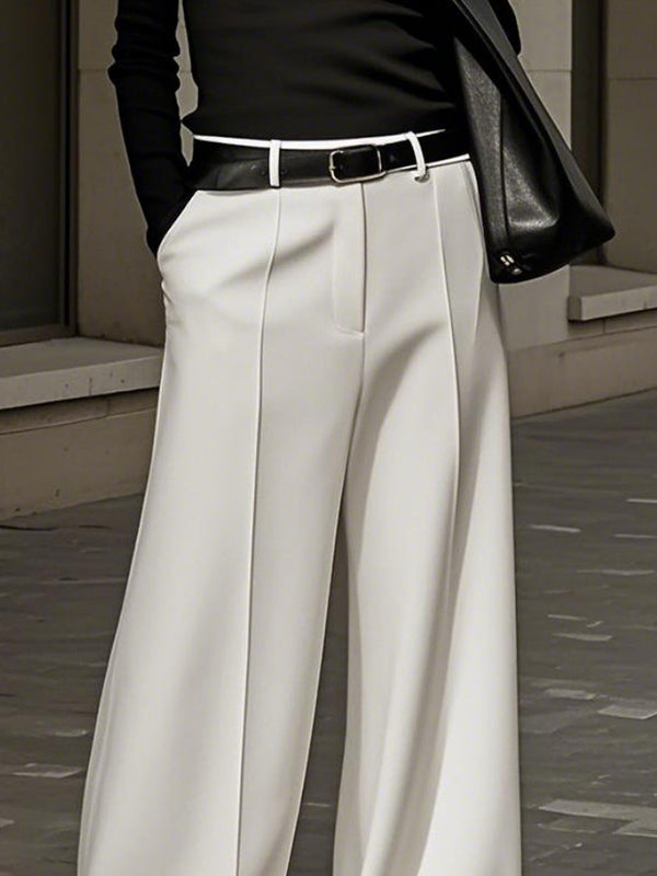 Wide-Leg Zip Relaxed Belt