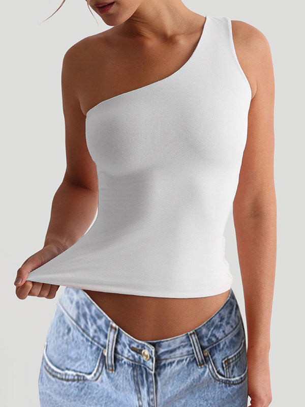 One-Shoulder Sleeveless Vest