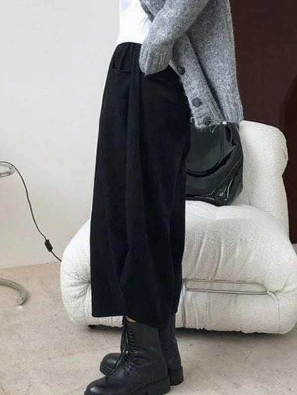 Wide-Leg Harem Elastic Pants