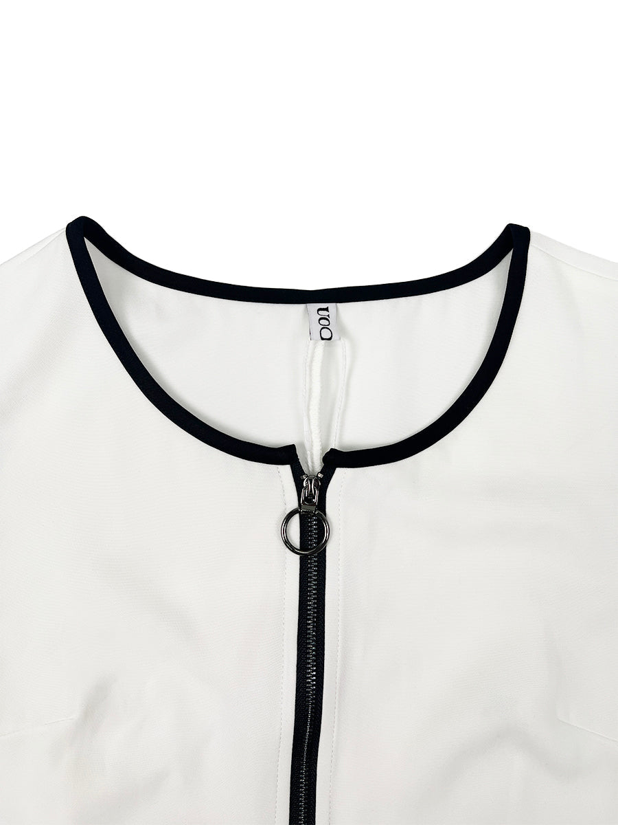 V-Neck Zip Pocket Sleeveless Jumpsuit