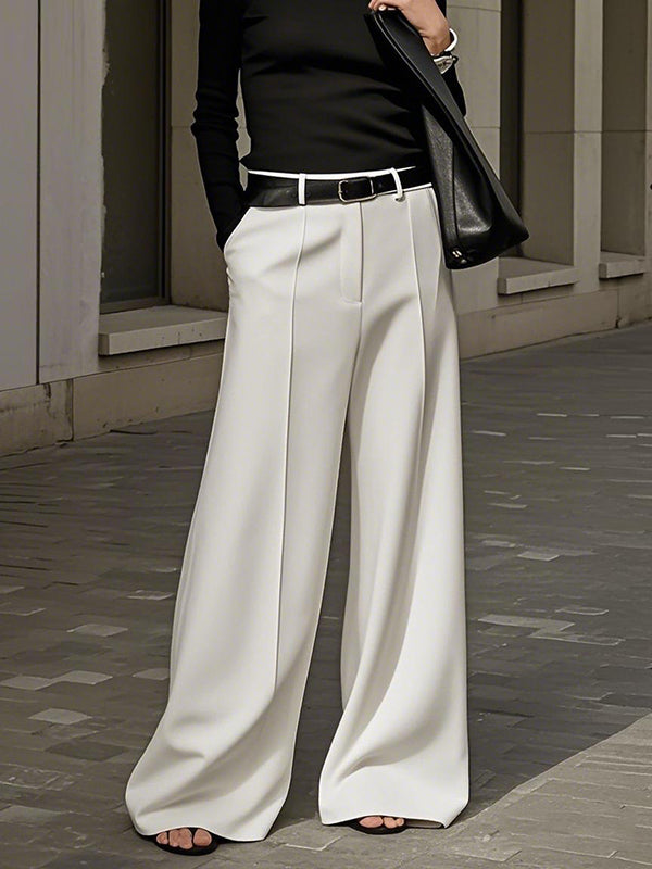 Wide-Leg Zip Relaxed Belt