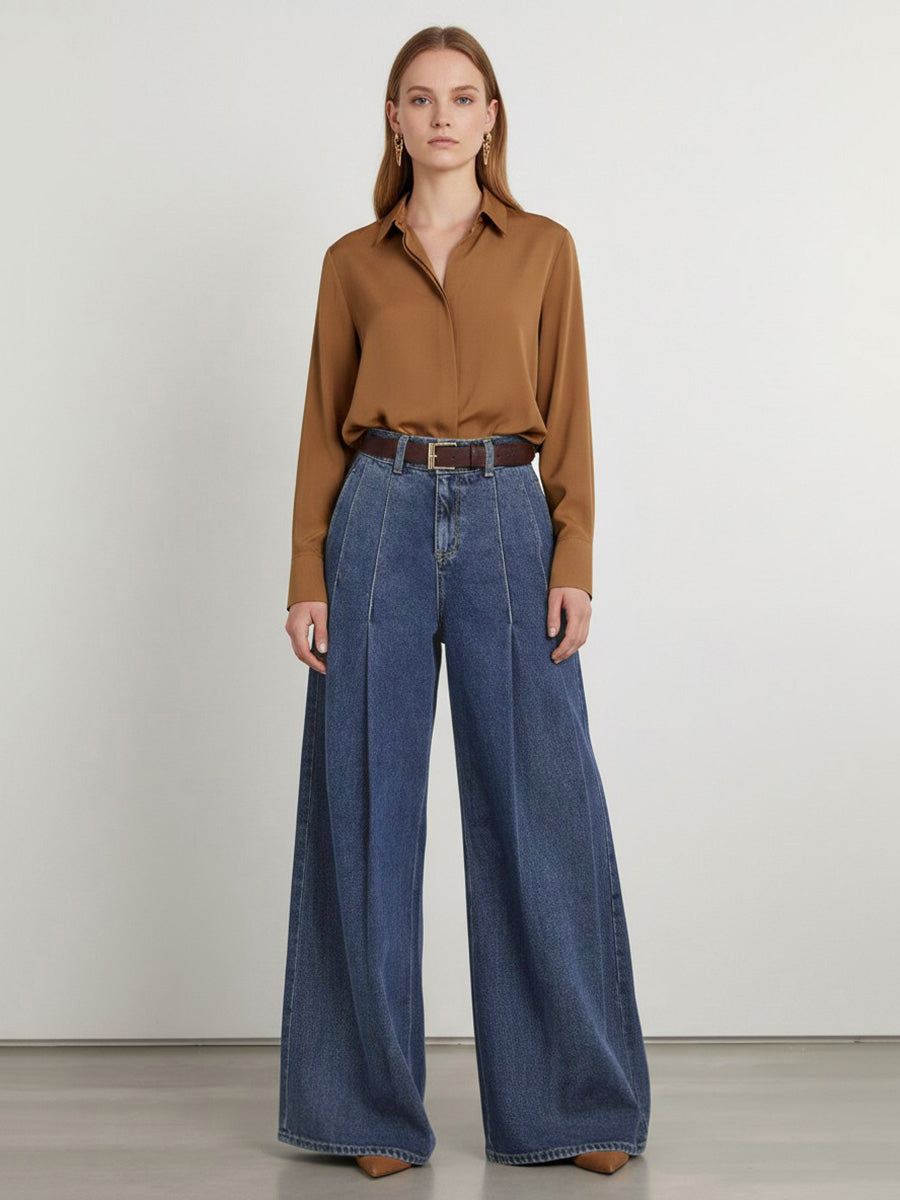 High-Waist Pleated Belted Pocket Belt