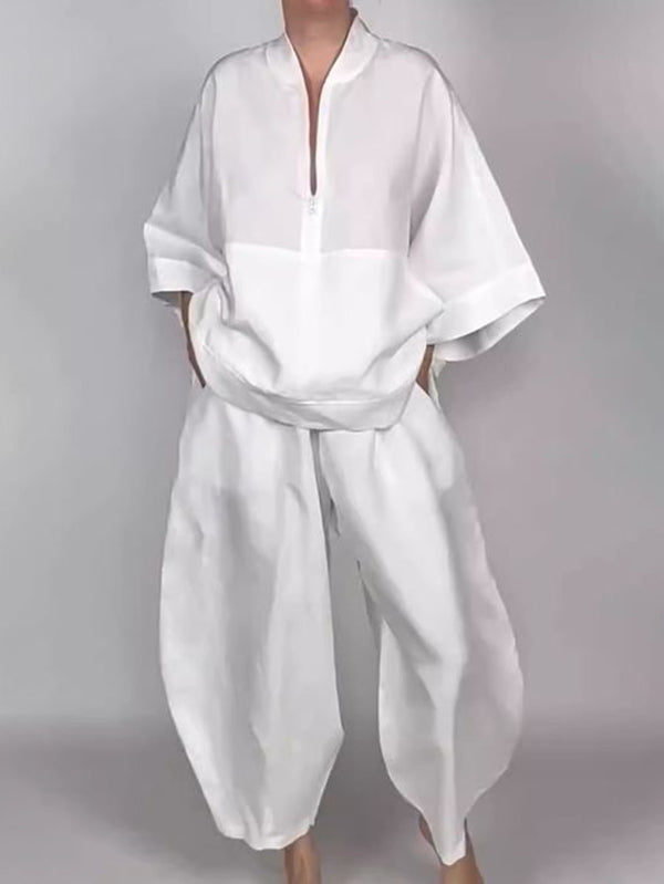 Wide-Leg Pocket Relaxed Pants