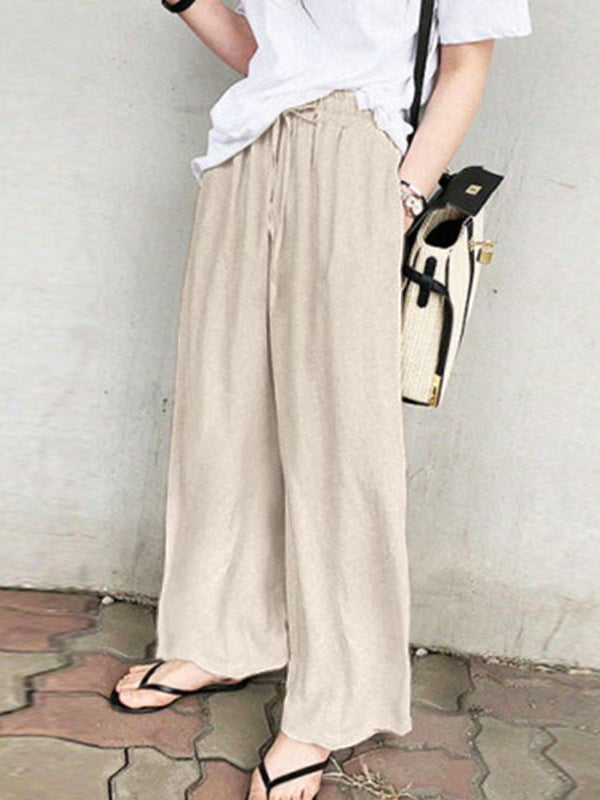 High-Waist Drawstring Pocket Relaxed Pants