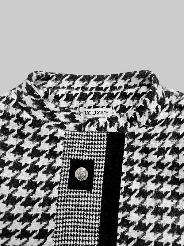 Printed Stand-Collar Long-Sleeve Relaxed Jacket