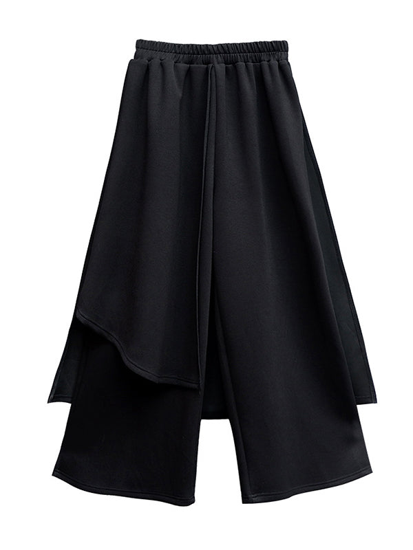 Wide-Leg Elastic Pants