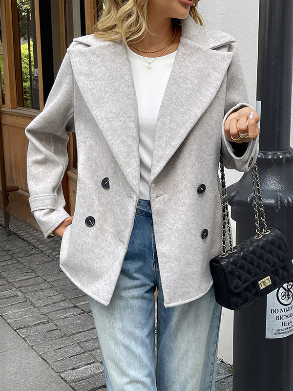Button-Detail Long-Sleeve Relaxed Blazer