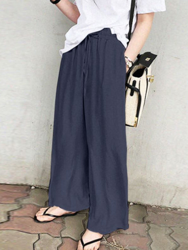 High-Waist Drawstring Pocket Relaxed Pants