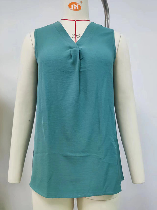 V-Neck Sleeveless Relaxed Vest