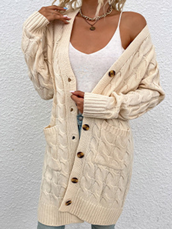 Button-Detail Relaxed Cardigan